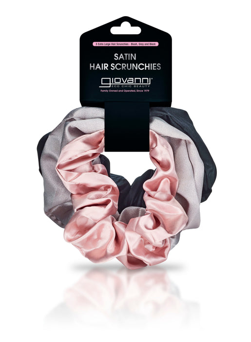 Giovanni - Satin Hair Scrunchies - Extra Large, 3 Count