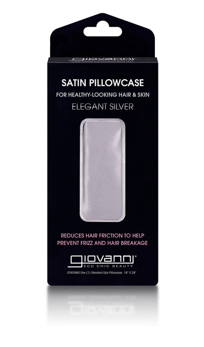 Giovanni - Elegant Silver Satin Pillowcase, Each