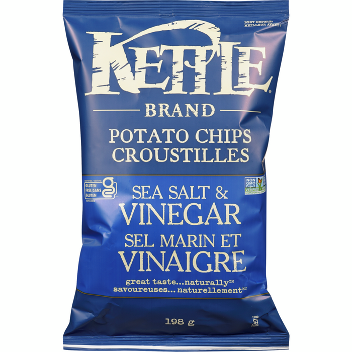 Kettle Foods - Potato Chips, Sea Salt and Vinegar, 198g