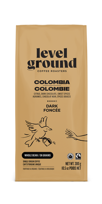 Level Ground Trading Ltd. - Colombia, Dark & Strong, Whole Bean, 300 g