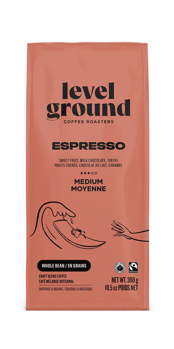 Level Ground Trading Ltd - Espresso, Bright Roast, Whole Bean, 300 g