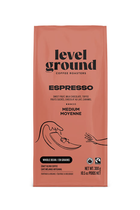 Level Ground Trading Ltd - Espresso, Bright Roast, Whole Bean, 300 g