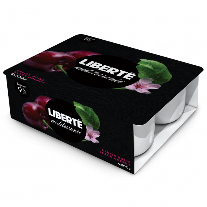 Liberte - Mediterranee Yogurt - Black Cherry 9%, 4x100 g