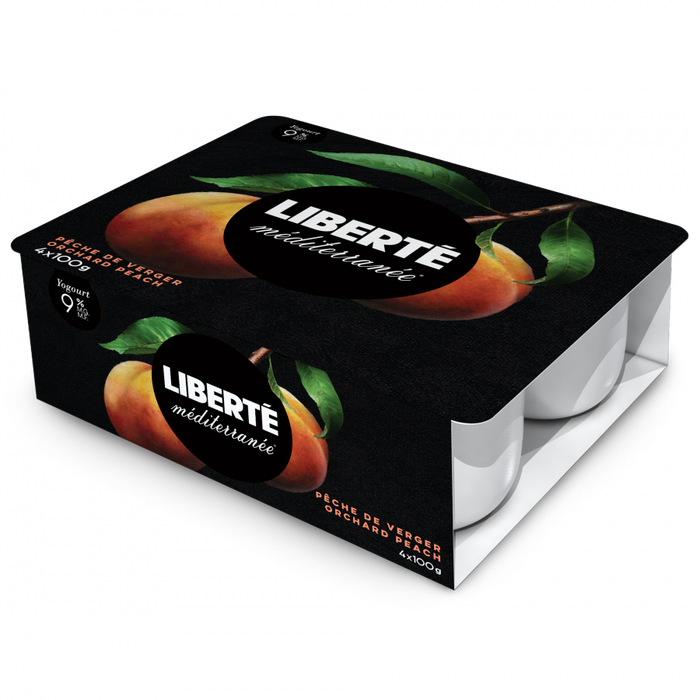 Liberte - Mediterranee Yogurt - Orchard Peach 9%, 4x100 g
