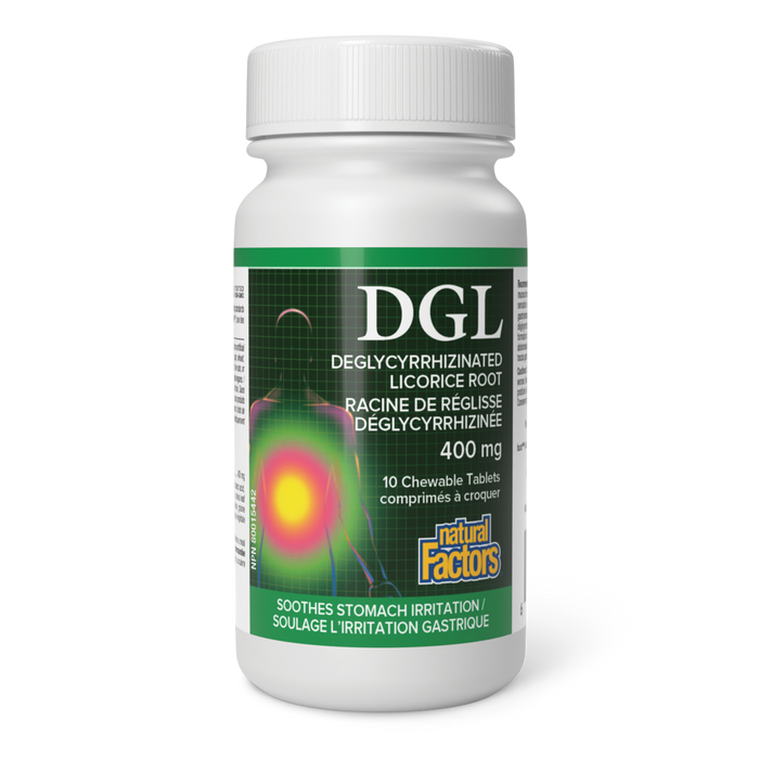 Natural Factors - DGL Licorice Root 400 mg, 10 Tablets