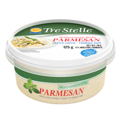Tre Stelle - Grated Parmesan Tub - Herb, 125 g