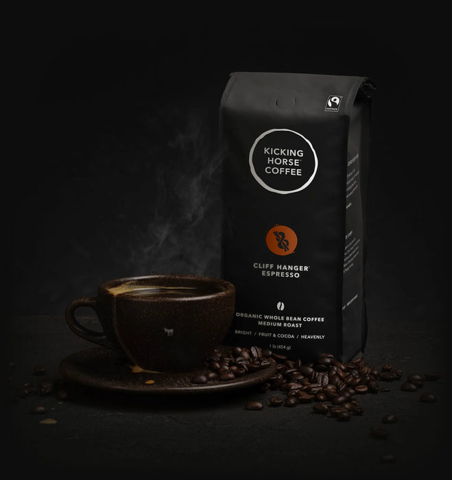 Kicking Horse Coffee - Cliff Hanger Espresso Medium Roast Whole Bean Coffee, 454 g