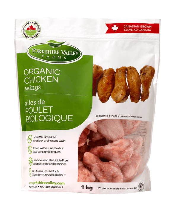 Yorkshire Valley Farms - Organic Frozen Split Chicken Wings, 1 kg