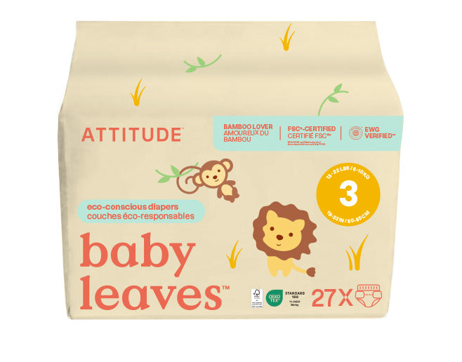 Attitude - Baby Diapers Size 3, 27 Count