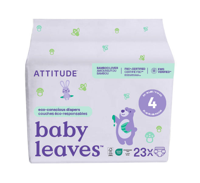 Attitude - Baby Diapers Size 4, 23 Count