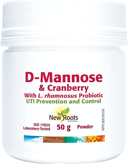 New Roots Herbal- D-Mannose & Cranberry, 50g