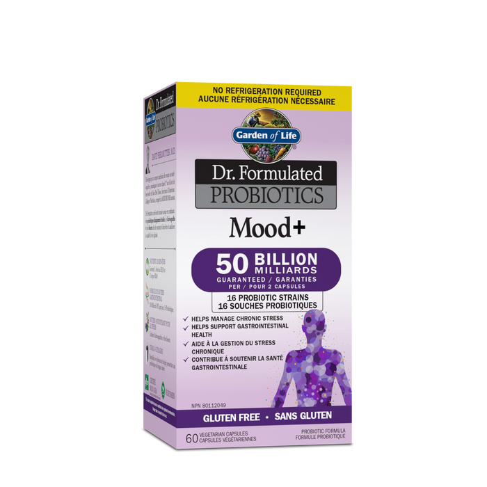 Garden of Life - Dr. Formulated Probiotics Mood+ 50 Billion, Shelf Stable, 60 Vcaps