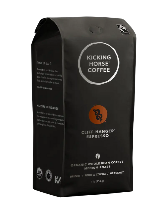 Kicking Horse Coffee - Cliff Hanger Espresso Medium Roast Whole Bean Coffee, 454 g