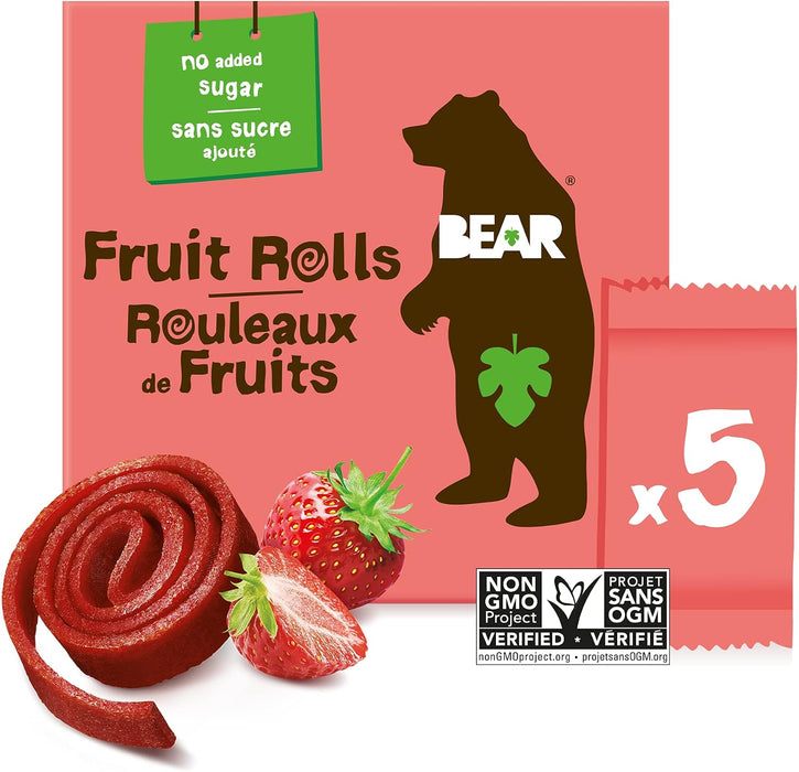 Bear - Fruit Rolls Strawberry, 5x20 g