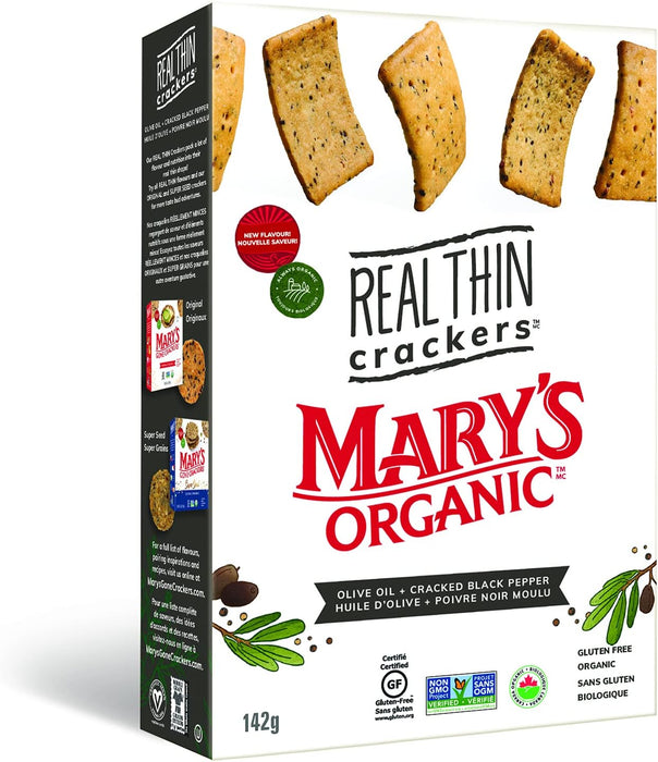 Mary's Organic - Real Thin - Olive Oil & Black Pepper, 142 g