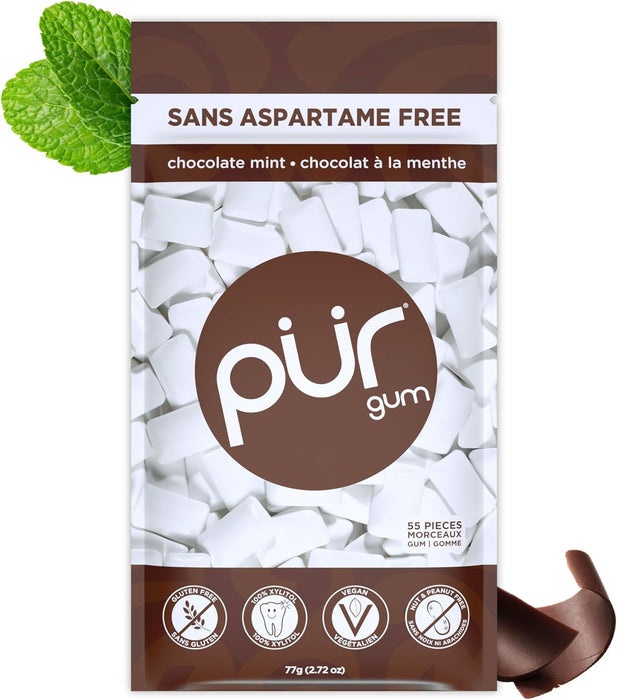 Pur Gum - Gum Bag - Chocolate Mint, 80 g