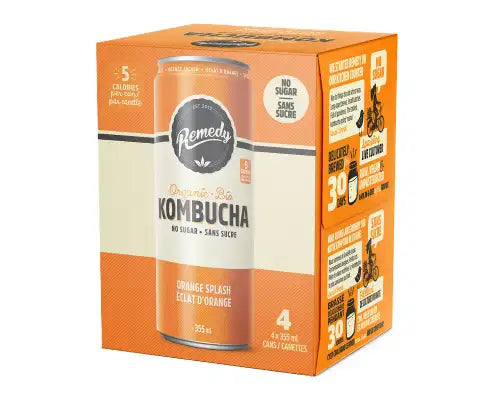 Remedy Drinks - Organic Orange Splash Kombucha, 4x335 mL