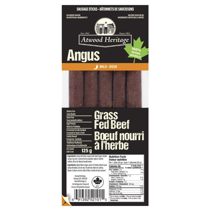 Atwood Heritage - Mild Grassfed Angus Beef Sausage, 125 g