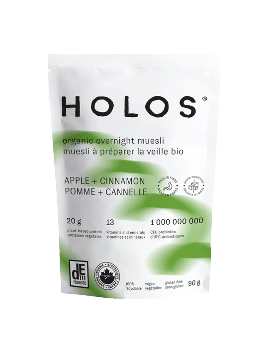 HOLOS Foods Inc - Overnight Muesli - Apple + Cinnamon, 90 g