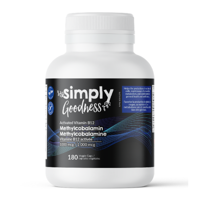 Simply Goodness - Activated Vitamin B12, 180 Vcaps
