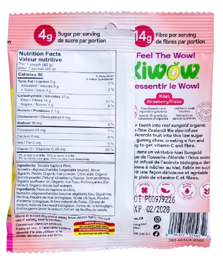 Kiwow - Vitamin C Gummies Kiwi & Strawberry, 40 g