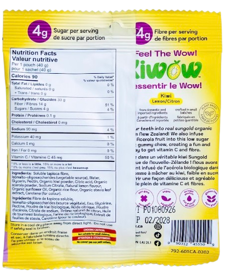 Kiwow - Vitamin C Gummies - Kiwi & Lemon, 40 g