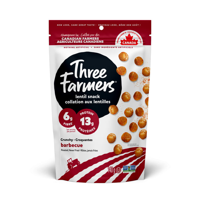 Three Farmers - Crunchy Little Lentils, Barbecue, 140 g