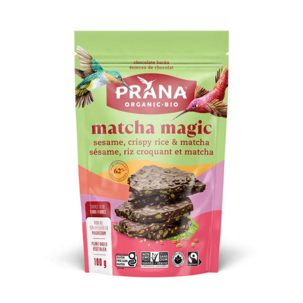 ばらまくちゃー500g Prana - Matcha Magic 62% Dark Chocolate Bark, 100g - Goodness Me!