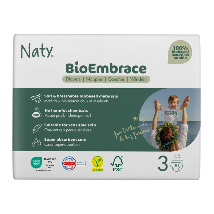 Eco by NATY - Bioembrace Diapers Size 3, 30 Count