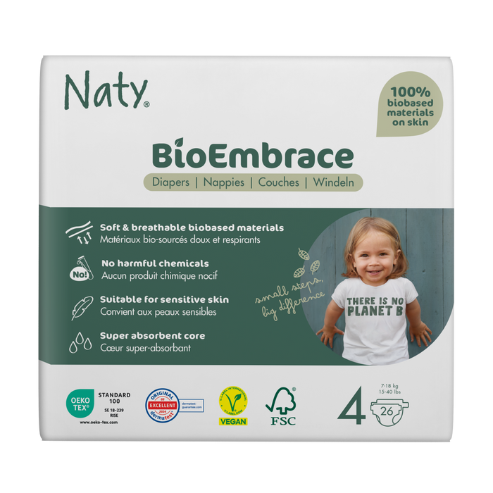 Eco by NATY - Bioembrace Diapers Size 4, 26 Count