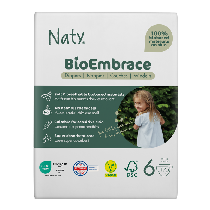 Eco by NATY - Bioembrace Diapers Size 6, 17 Count