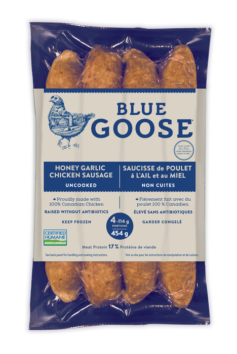 Blue Goose - Chicken Sausage - Honey Garlic, 4x114 g