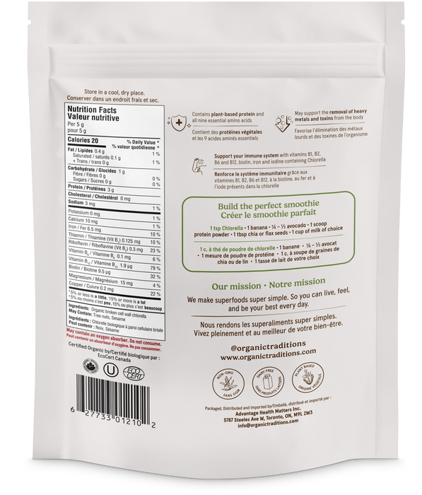 Organic Traditions - Chlorella Powder - 150 g