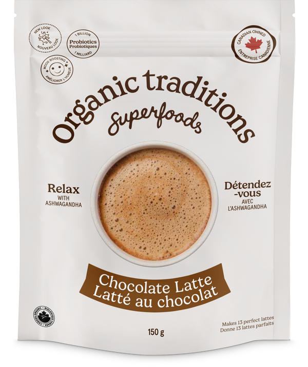 Organic Traditions - Latte, Chocolate with Probiotics, 150 g