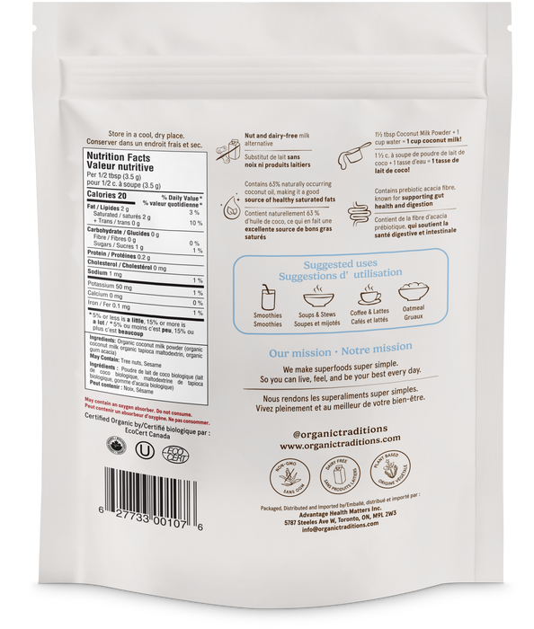 Organic Traditions - Coconut Milk Powder, 150 g