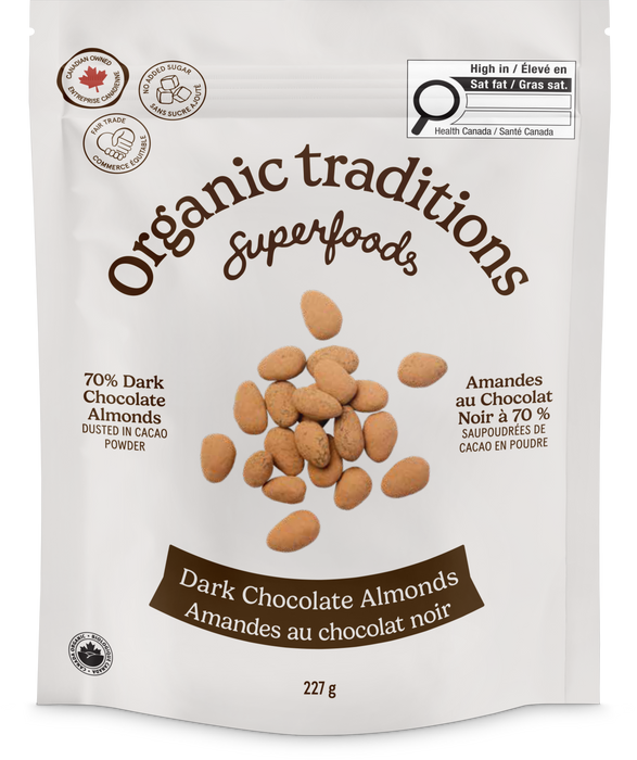 Organic Traditions - Organic Dark Chocolate Almonds, 227 g