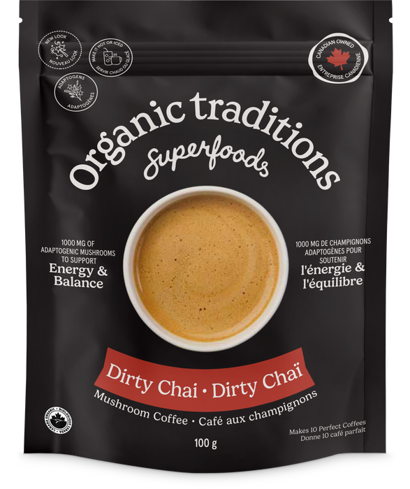 Organic Traditions - Functional Coffee, Dirty Chai, 100 g