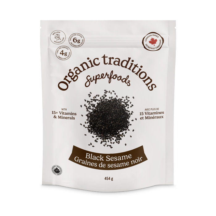 Organic Traditions - Black Sesame Seeds, 454 g