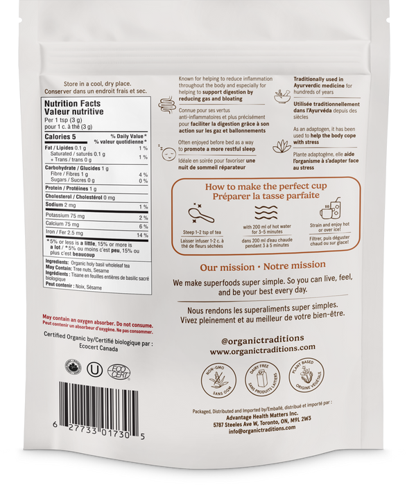 Organic Traditions - Tea - Holy Basil Tulsi, 150 g