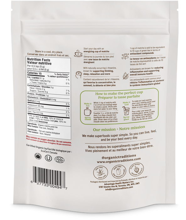 Organic Traditions - Matcha Premium, 100 g