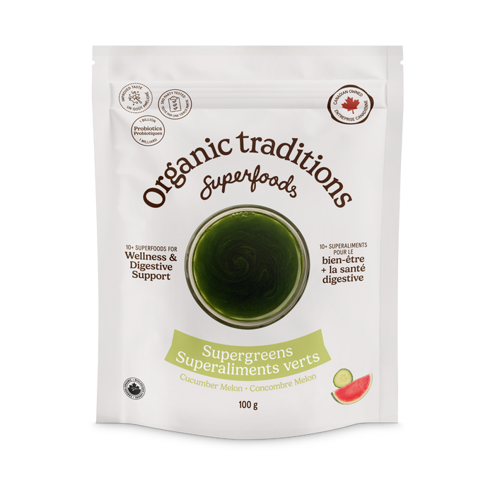 Organic Traditions - Supergreens Cucumber Melon, 100 g