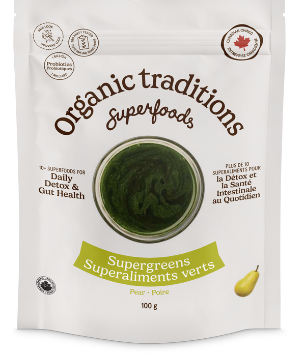 Organic Traditions - Supergreens Pear, 100 g