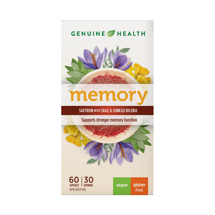 Genuine Health - Memory - Saffron, Sage & Ginkgo, 60 Caps