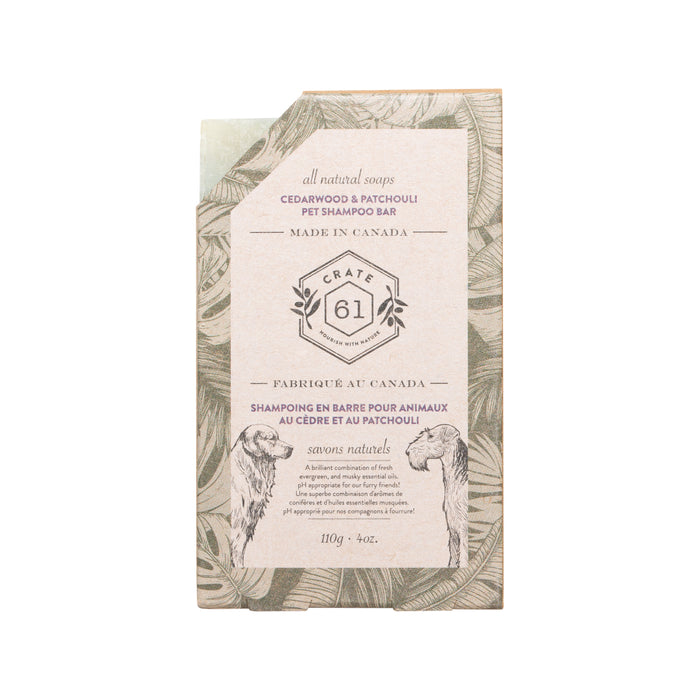 Crate 61 - Cedarwood & Patchouli Pet Shampoo Bar, 110 g