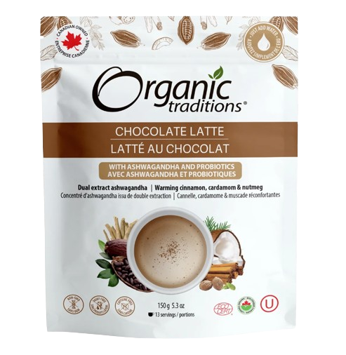 Organic Traditions - Latte, Chocolate with Probiotics, 150 g