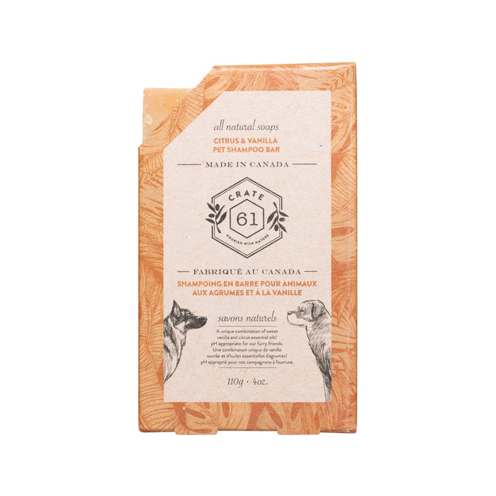 Crate 61 - Citrus Vanilla Pet Shampoo Bar, 110 g