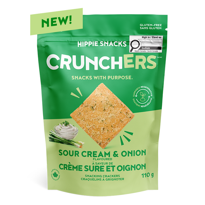 Hippie Foods - Crunchers Sour Cream & Onion, 110 g