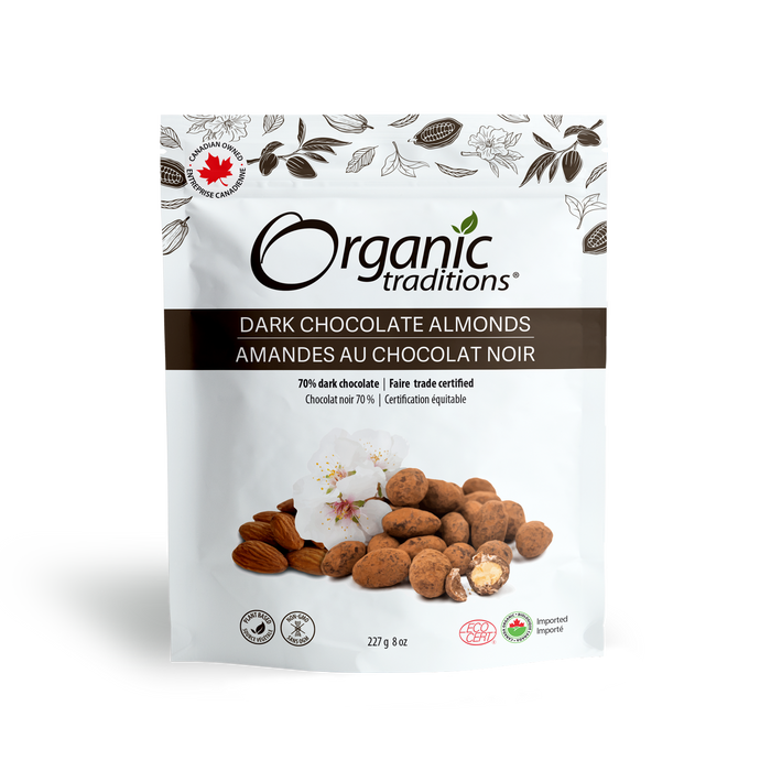 Organic Traditions - Organic Dark Chocolate Almonds, 227 g