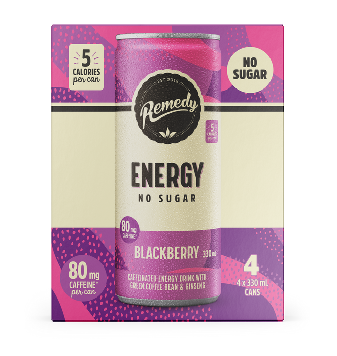 Remedy Drinks - Organic Blackberry Energy, 4x330 mL