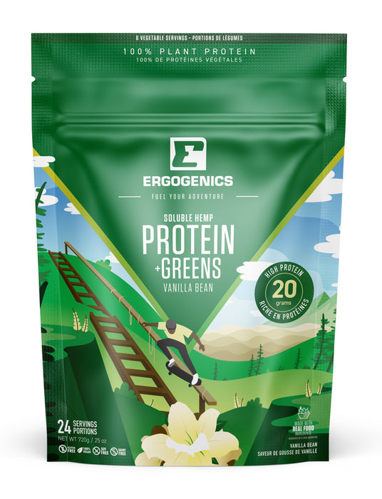 Ergogenics Plant Protein +Greens, Vanilla 720 g